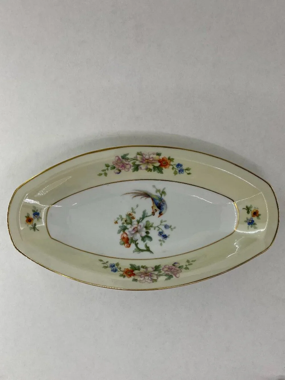 Antique 1920's Imperial Heinrich & Co Selb Bavaria Relish Dish Songbird